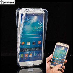 Луксозен ултра тънък комплект силиконови ТПУ кейсове преден и заден 360° Body Guard за Samsung Galaxy S4 I9500 / S4 I9505 / S4 Value Edition I9515 кристално прозрачен